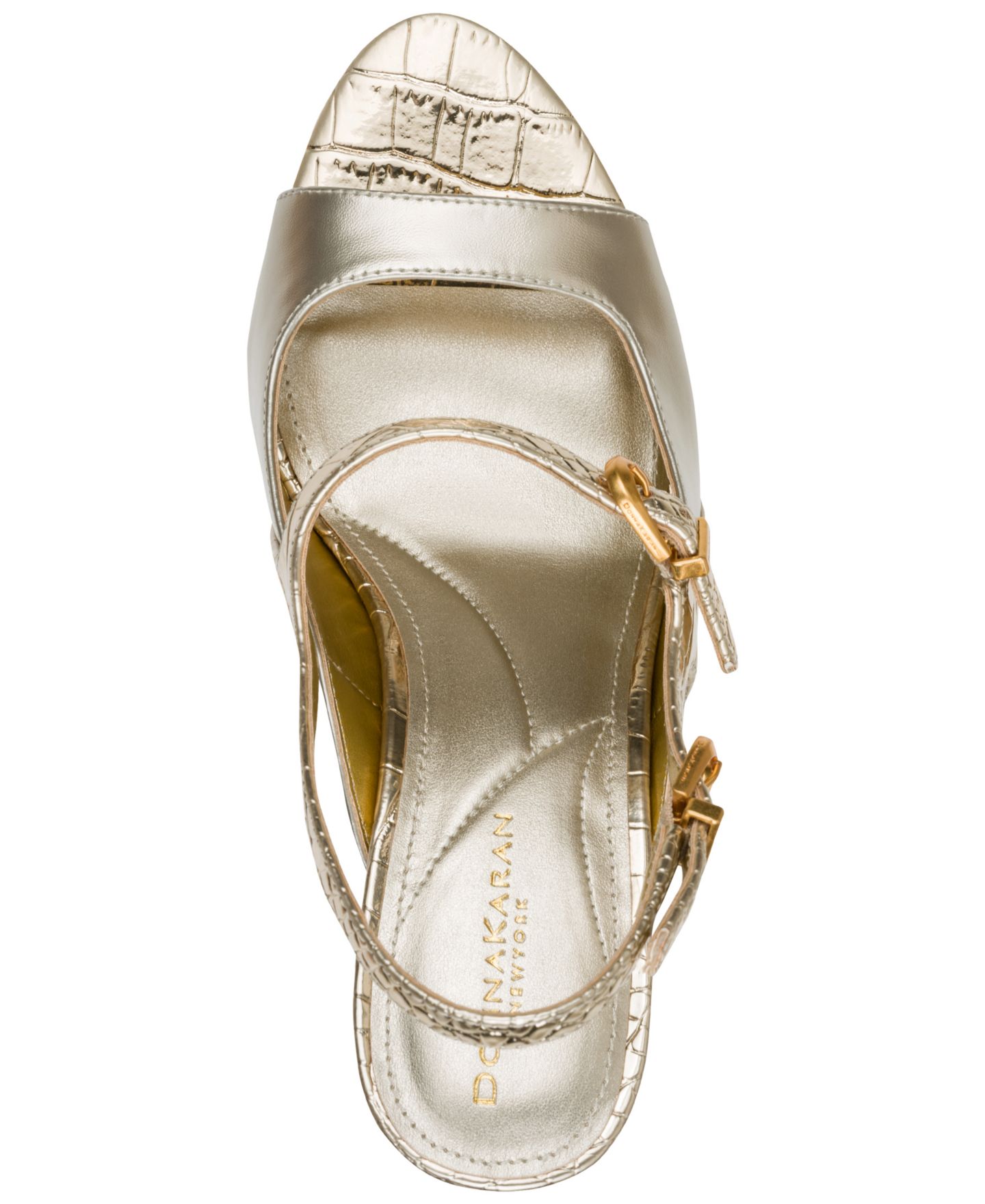 Женские сандалии Donna Karan New York Summer Slingback Dress Sandals, цвет: Белое золото / Шампань — фото 4