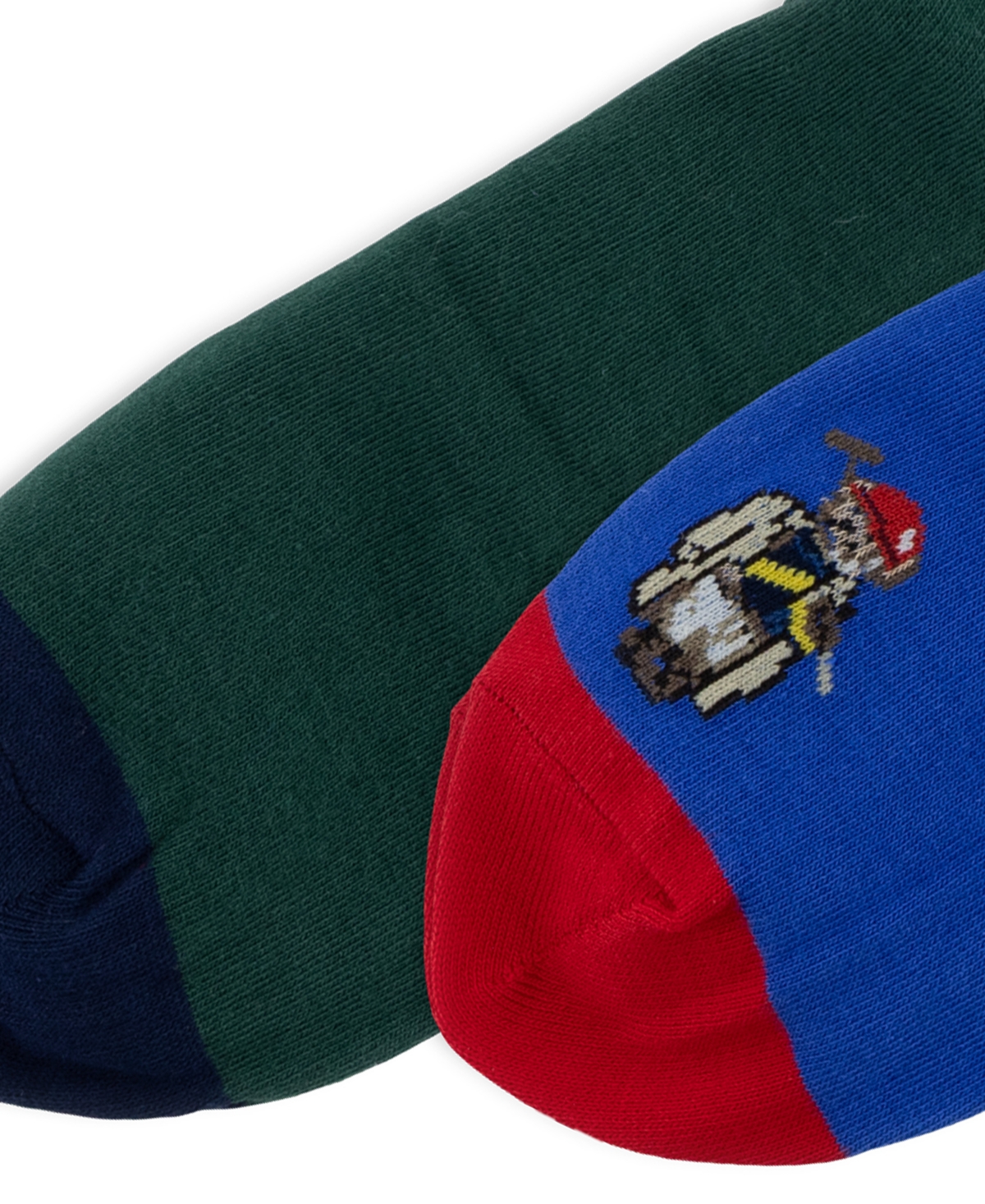 Polo Ralph Lauren Men's Polo Society Mini Bear Crew Socks, 2-Pack