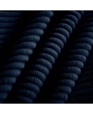 Blue Corduroy Modular Sofa with Ottoman