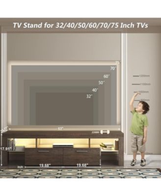 75" Wood Modern Brown TV Stand