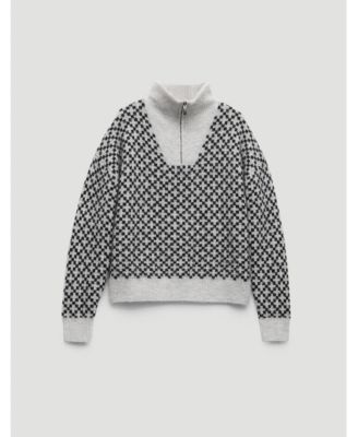 Women's Juno Quarter Zip Mono Jacquard Jumper