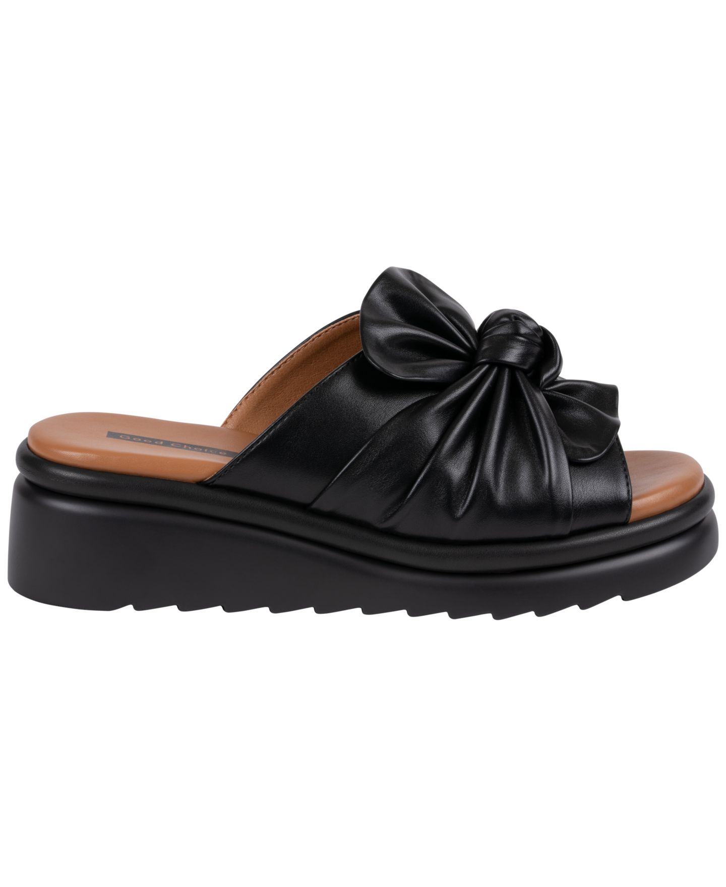 Женские сандалии GC Shoes Harlow Bow Slide Wedge, цвет: Чёрный — фото 2
