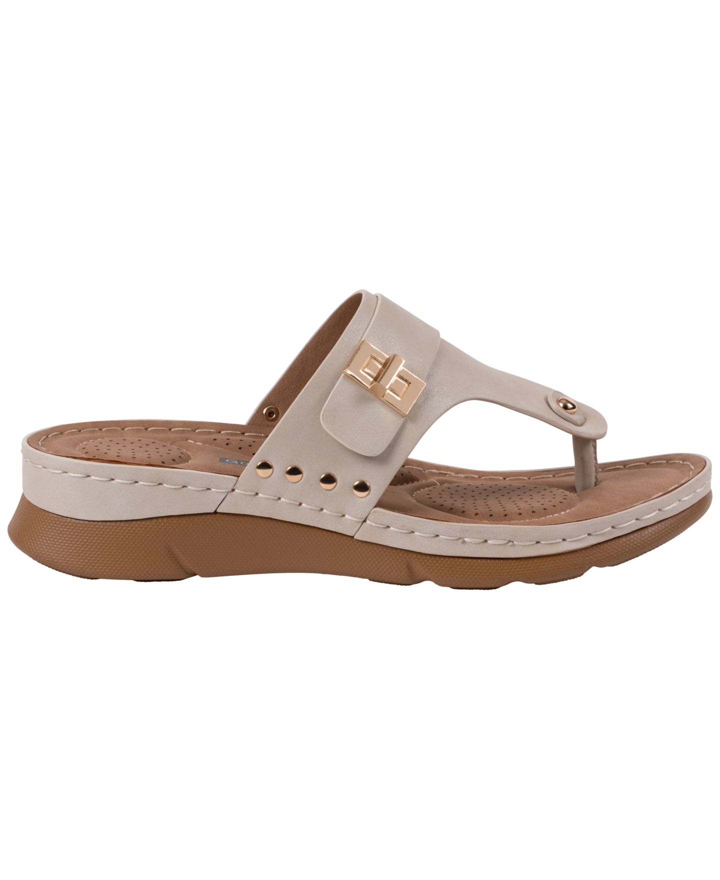Женские сандалии GC Shoes Arla Thong Slip On Comfort, цвет: Бежевый — фото 2