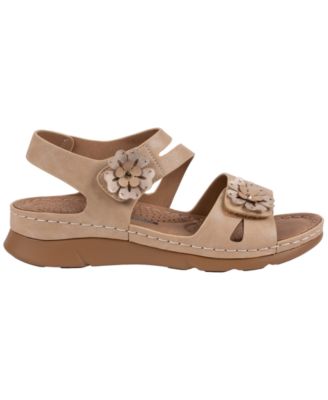 Women's Cadance Double Band Rosette Comfort Sandals