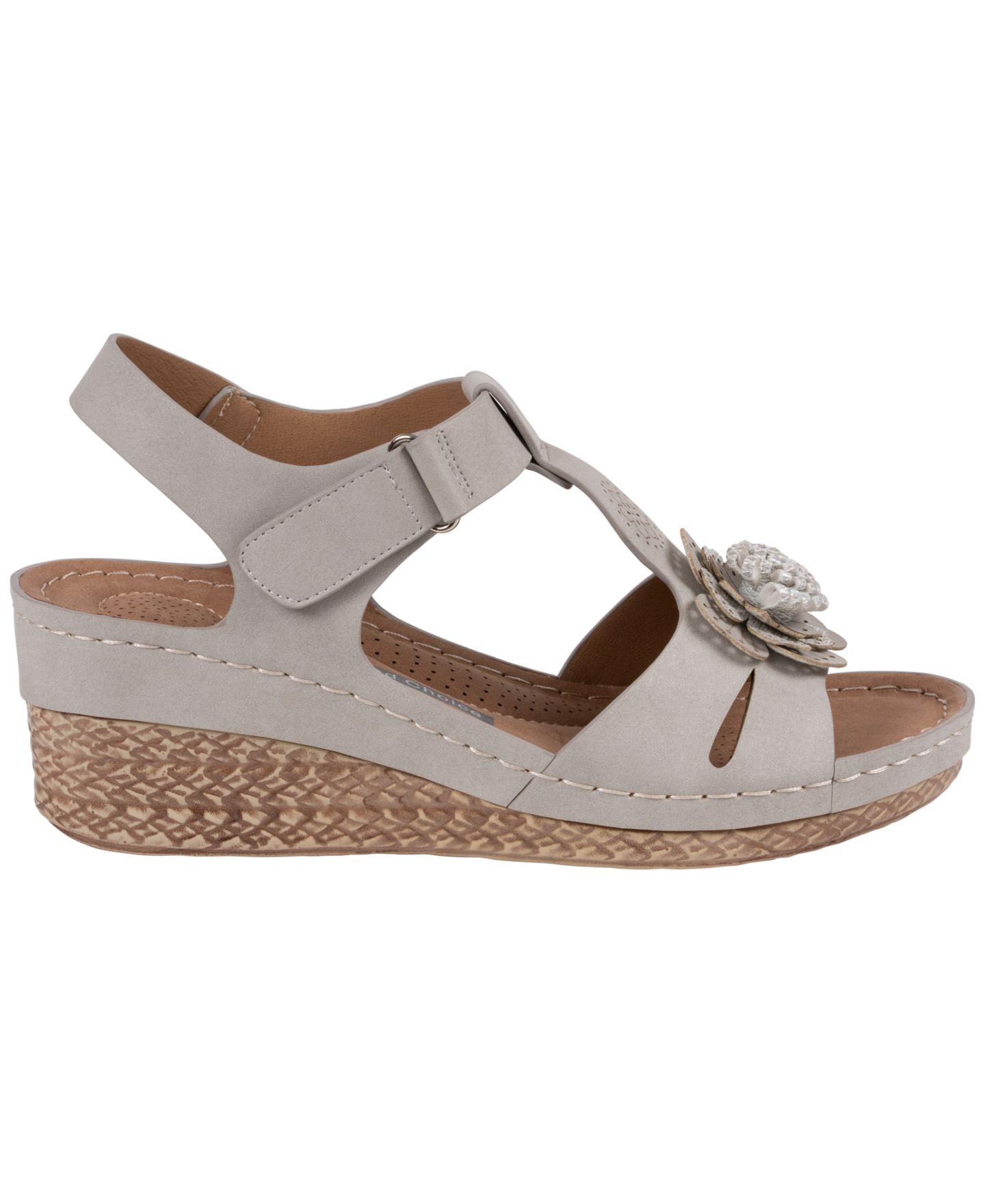 Женские сандалии GC Shoes Chirp Floral Wedge, цвет: Светлый серый — фото 2