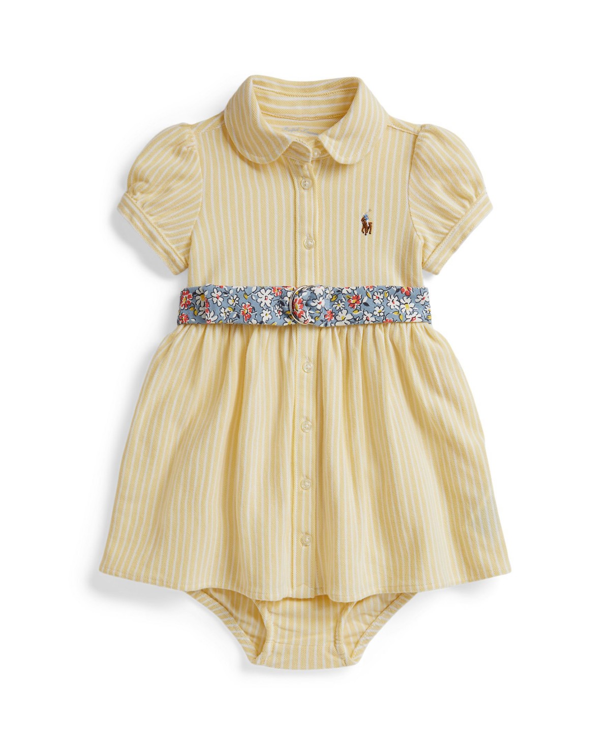 Детские Polo Ralph Lauren Baby Girls' Polo Club Collar Dress and Bloomers, 2-Piece Set — фото 1