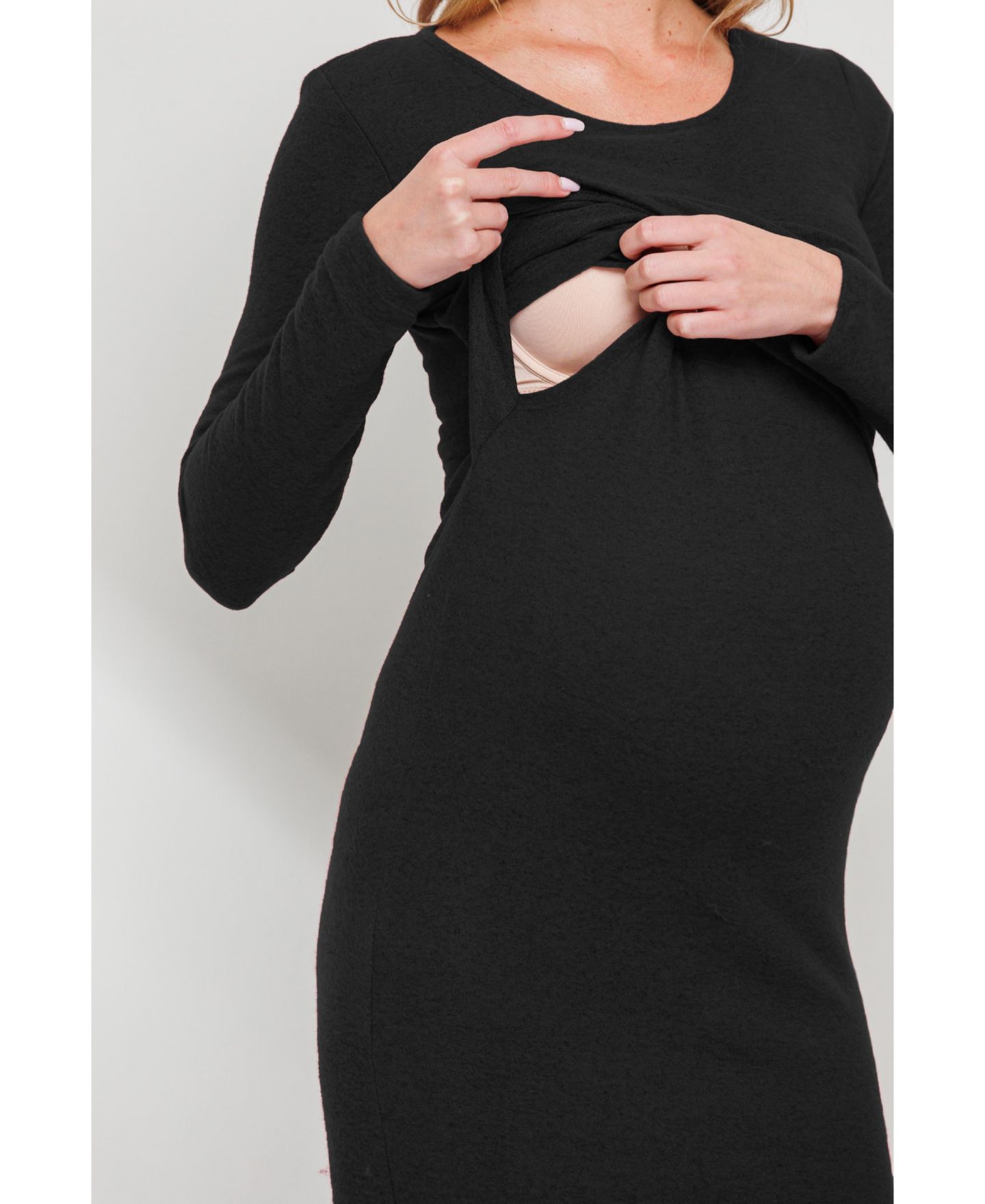 Женское платье Hello Miz Long Sleeve Bodycon Nursing, цвет: Чёрный — фото 5
