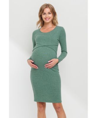 Maternity Long Sleeve Bodycon Nursing Dress