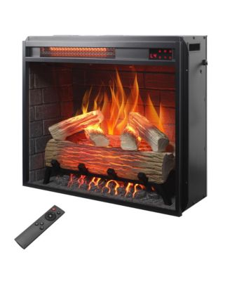 23 inch Infrared heating electric fireplace insert, with log set & realistic flame, remote control with timer, overheating protection