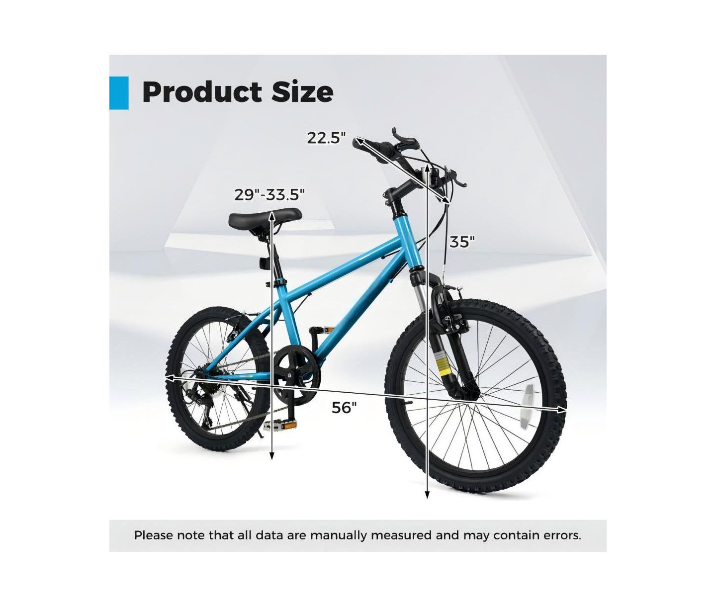 Детская игрушка HONGGE 20 Inch Kids Mountain Bike with Front Suspension Fork and Six-Speed Drivetrain, Ages 8+, цвет: Синий — фото 3