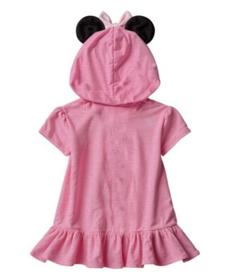 Baby Girls' Minnie Short-Sleeve Cover-Up, Swimsuit and Bucket Hat, 3-Piece Set