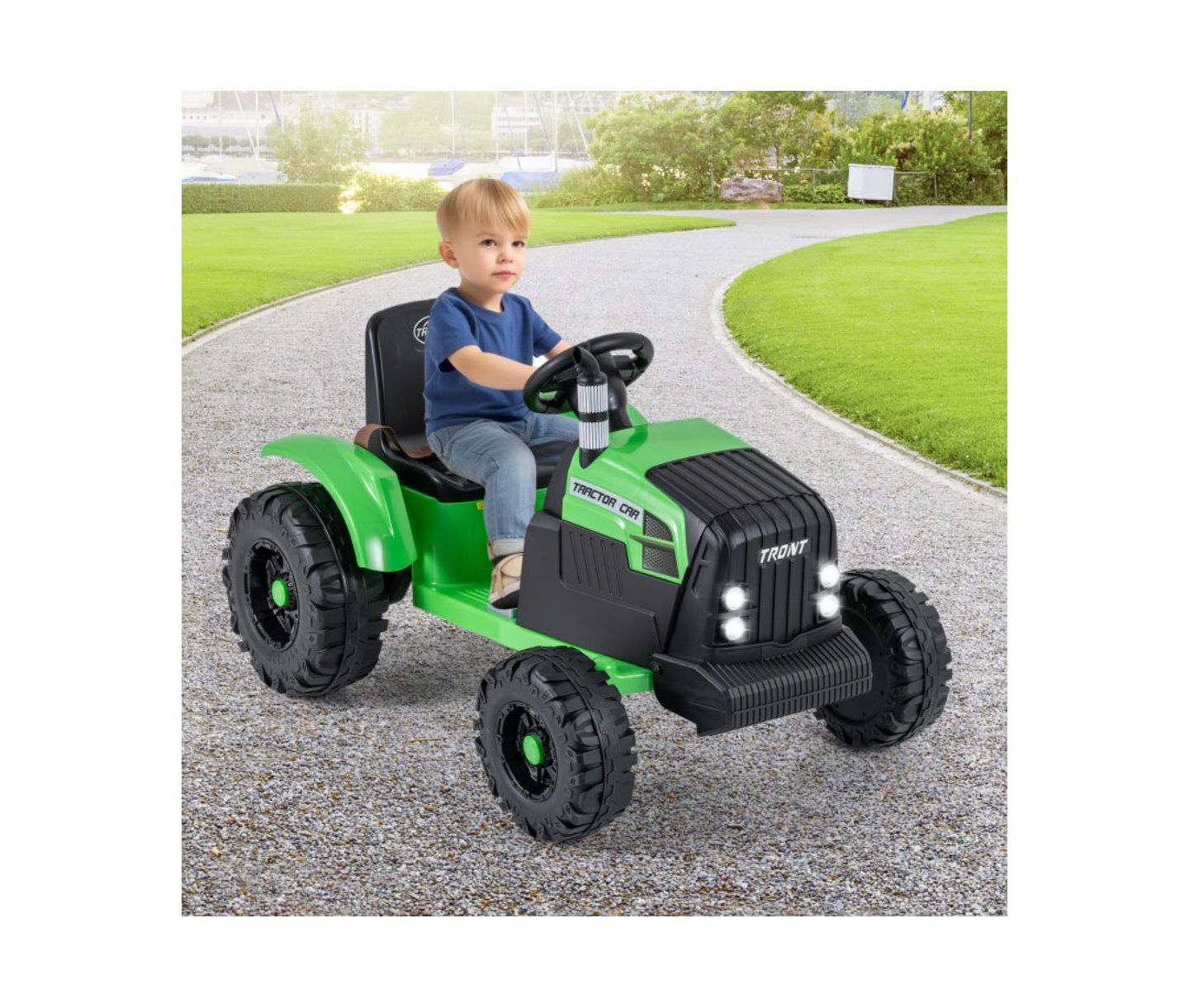 Детская игрушка HONGGE 24V Ride-On Tractor with Detachable Trailer and Remote Control, от 3 лет, цвет: Зелёный — фото 8