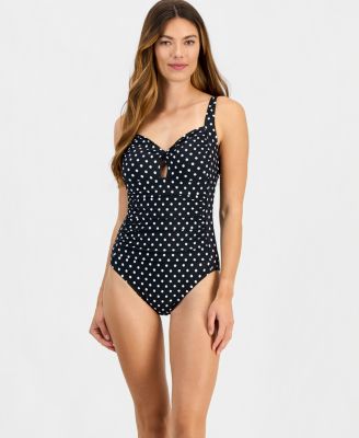 Women's Twist-Front Keyhole One-Piece Swimsuit