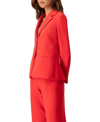 Women's Single-Button Blazer in Vibrant Red