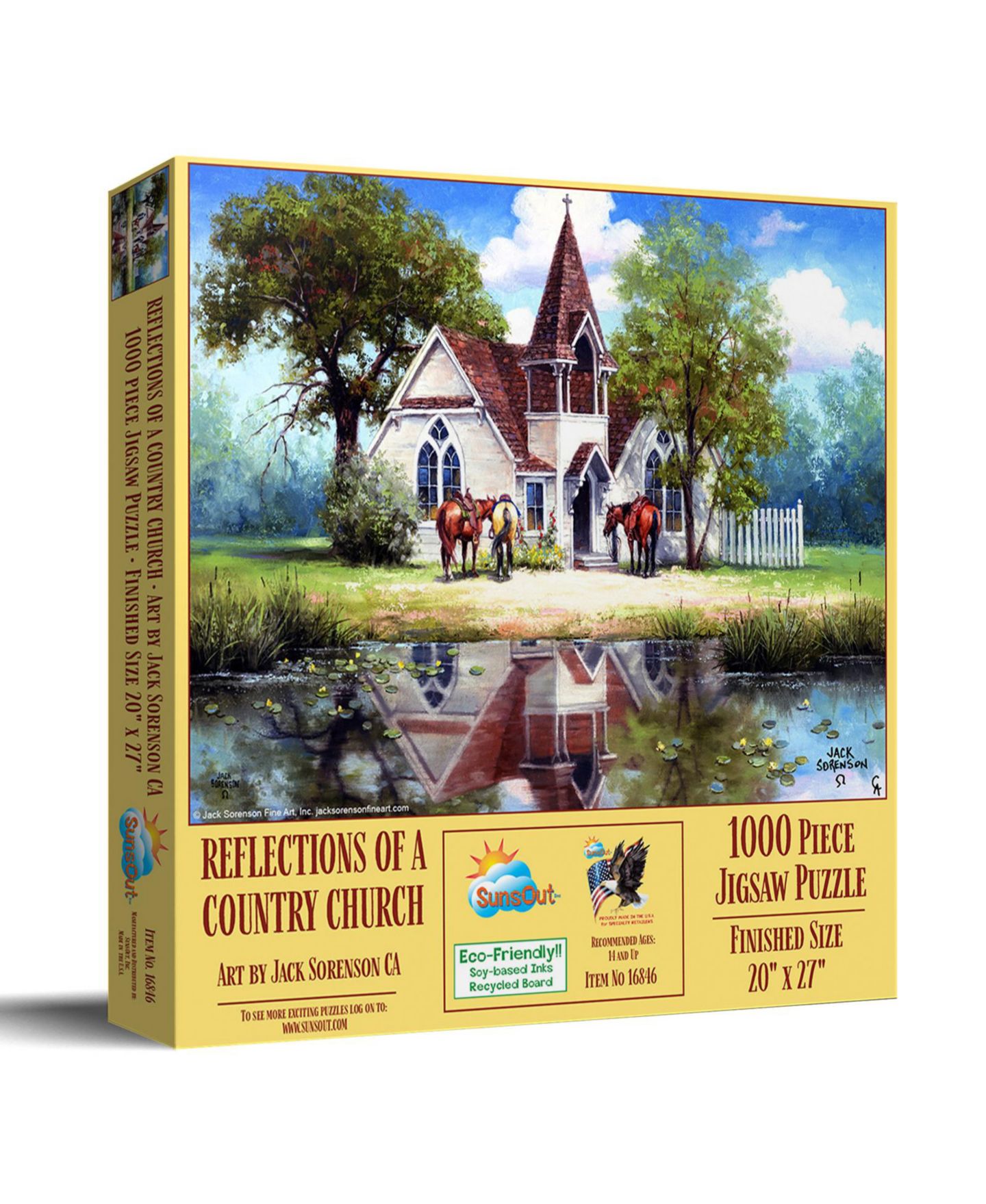 Детский пазл SunsOut Reflections of a Country Church 1000 Piece Interlocking Jigsaw Puzzle, от 15 лет — фото 1