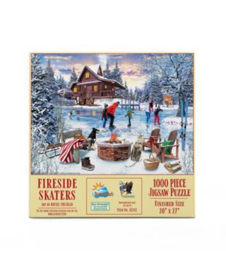 Fireside Skaters 1000 piece Jigsaw Puzzle for Adults Christmas