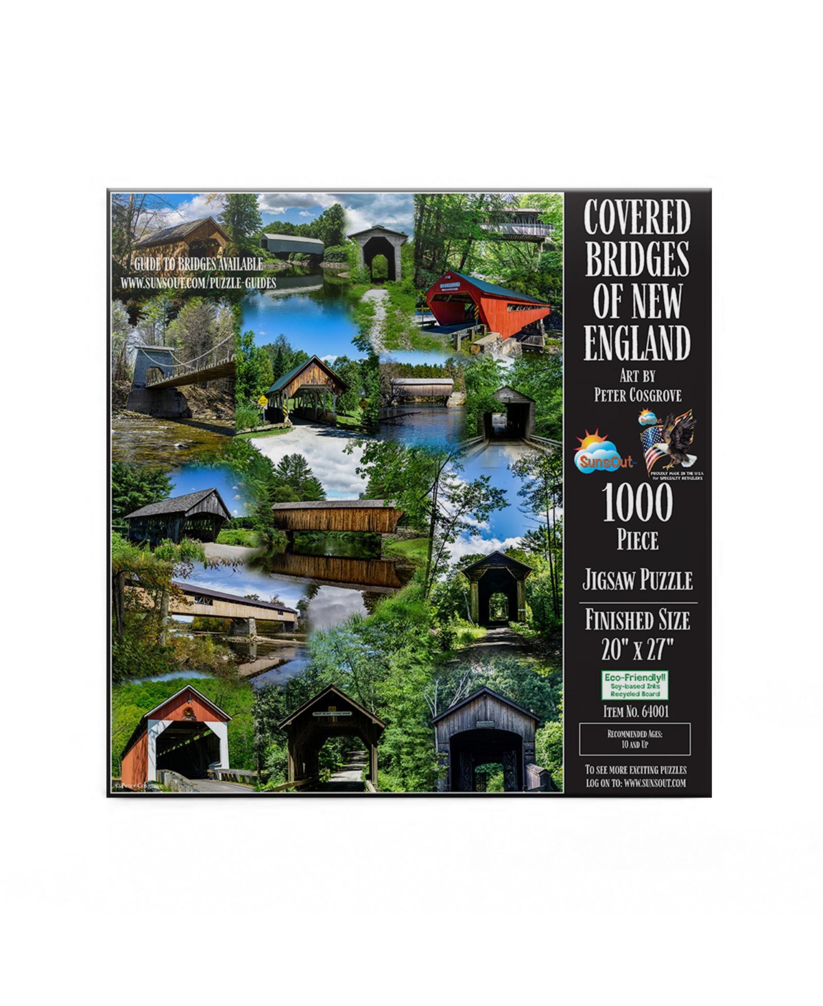 SunsOut Covered Bridges of New England 1000 piece Jigsaw Puzzle for Adults