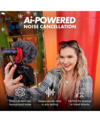 VXR10-AI Shotgun Microphone with AI Noise Cancellation for Cameras, Smartphones, Computers