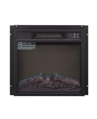 Fireplace Insert 18" 1400W 120V ,Equipped with remote control, ultra thin heater with log set & realistic flame - BLACK