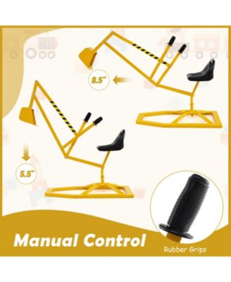 Kids Metal Sand Digger Ride On Toy Excavator with 360° Swivel Seat