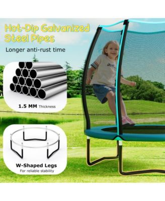 Kid's Indoor Trampoline with Safety Enclosure Bungee Cords and Galvanized Steel Frame