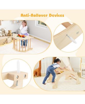 Kids Montessori Climbing Arch and Sensory Activity Table with Multi Skill Play Features