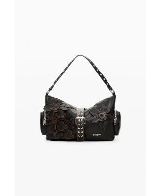 Women's Medium bag with flower appliques