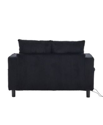 Streamdale Corduroy Oversized Recliner Sofa w/ USB, LED, Cup Holder