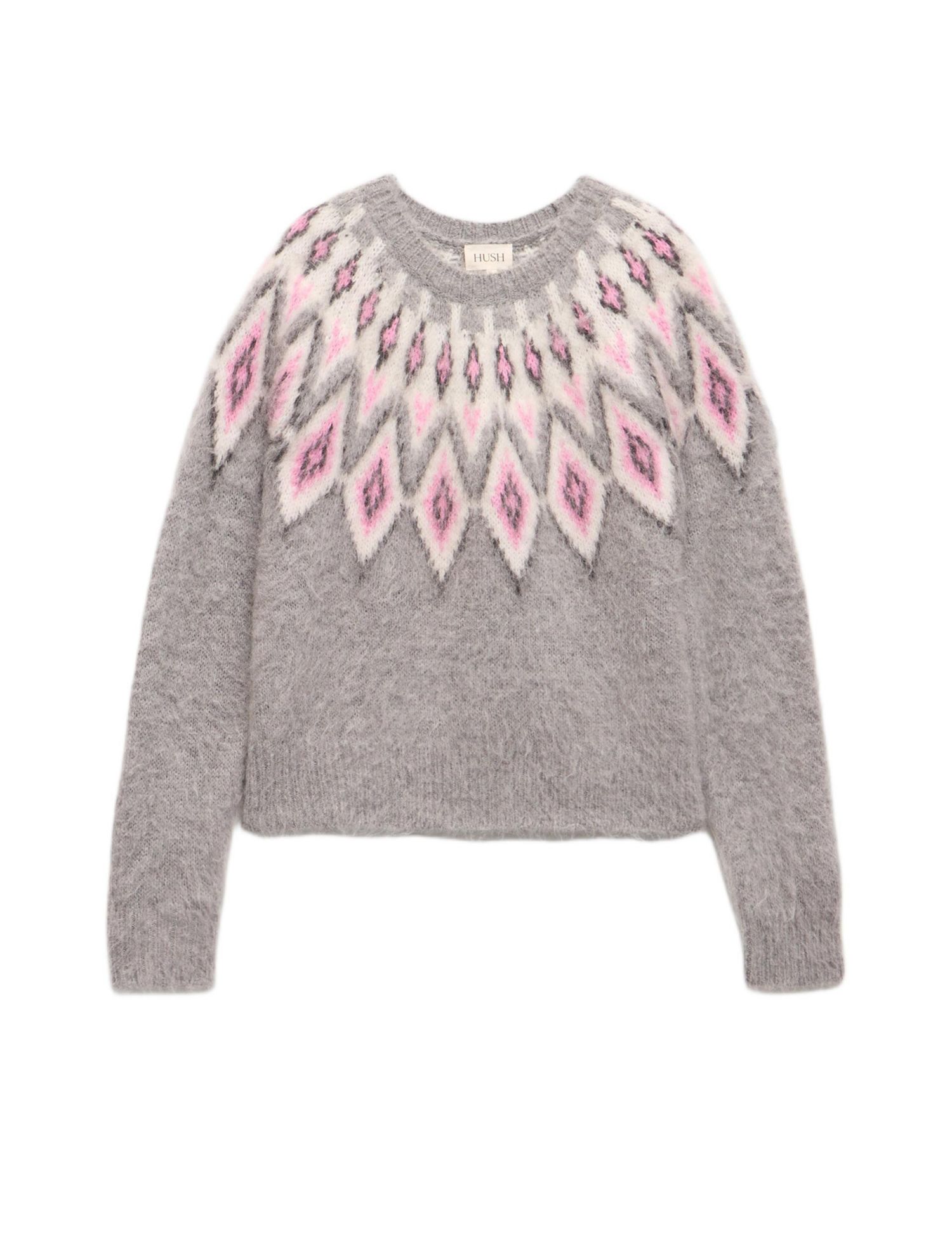 Women's Brushed Fair Isle Mohair Blend Sweater