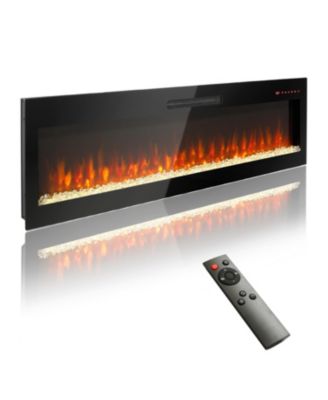 60 Inch Electric Fireplace, Recessed and Wall Mounted Fireplace