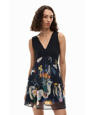 Women's Collage bimaterial dress