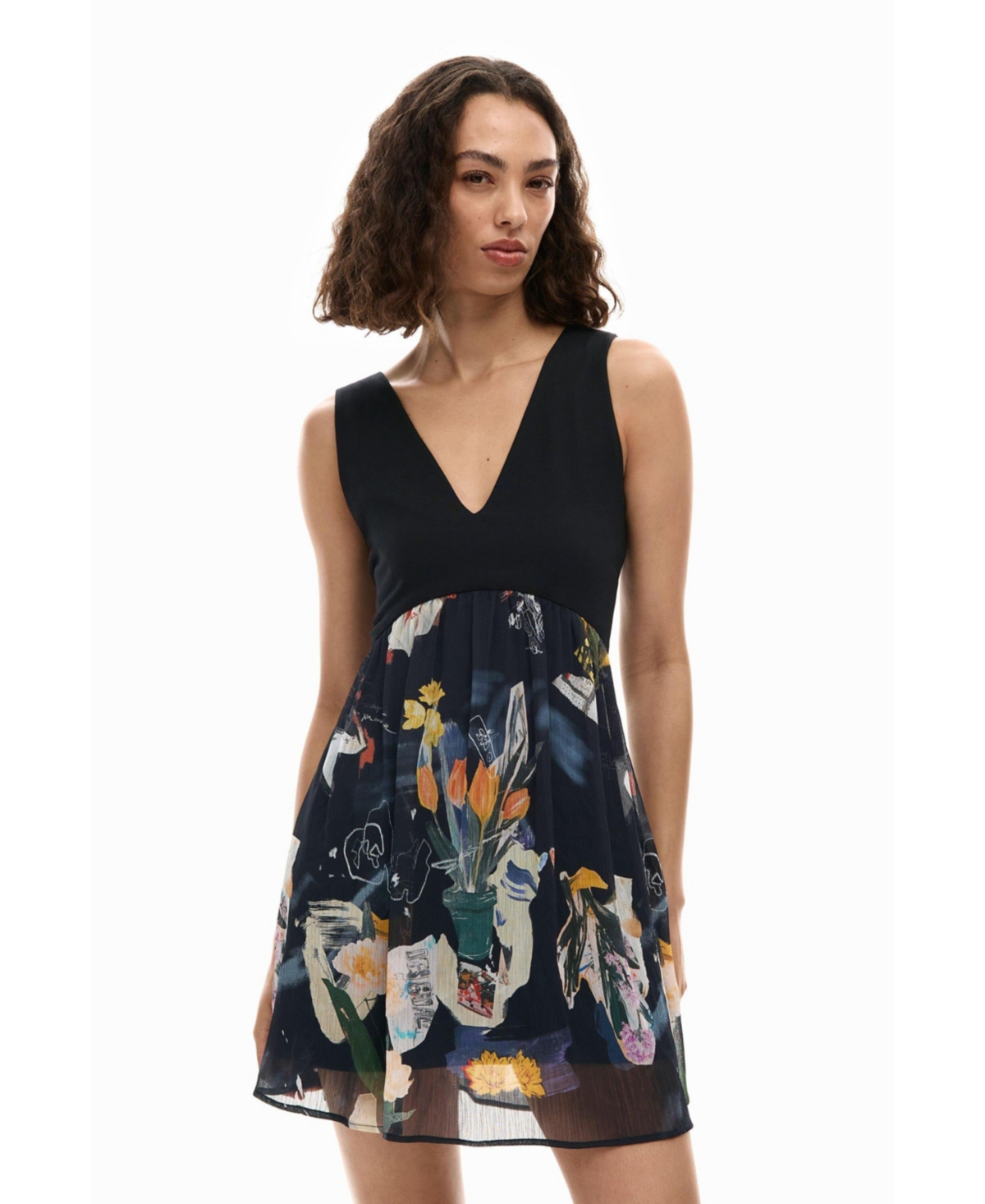 Desigual Women's Collage bimaterial dress