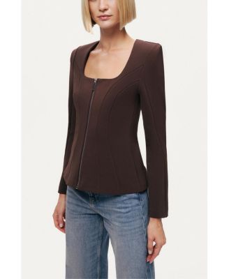 Women's Zip-Front Structured Top