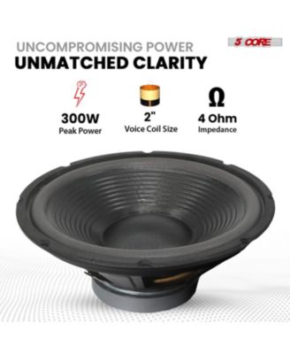 Car Subwoofer 2Pc 10" 3000W Pro Audio Deep Bass Component Sub Woofer 4Ohm Replacement Speaker