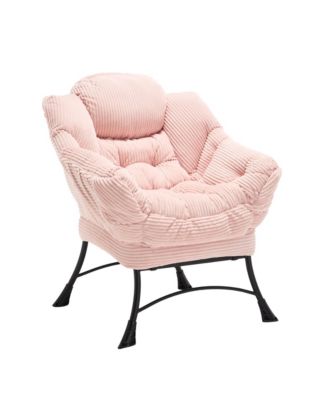Pink Lazy Chair with Ottoman
