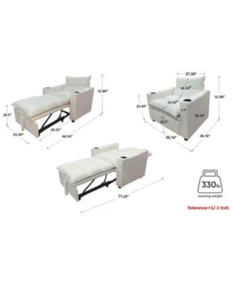 Convertible Sofa Chair Bed - Grey