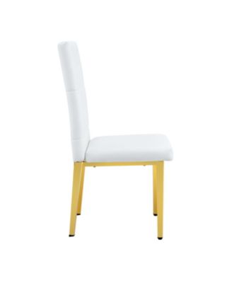 White Armless Dining Chairs (4-Piece Set)