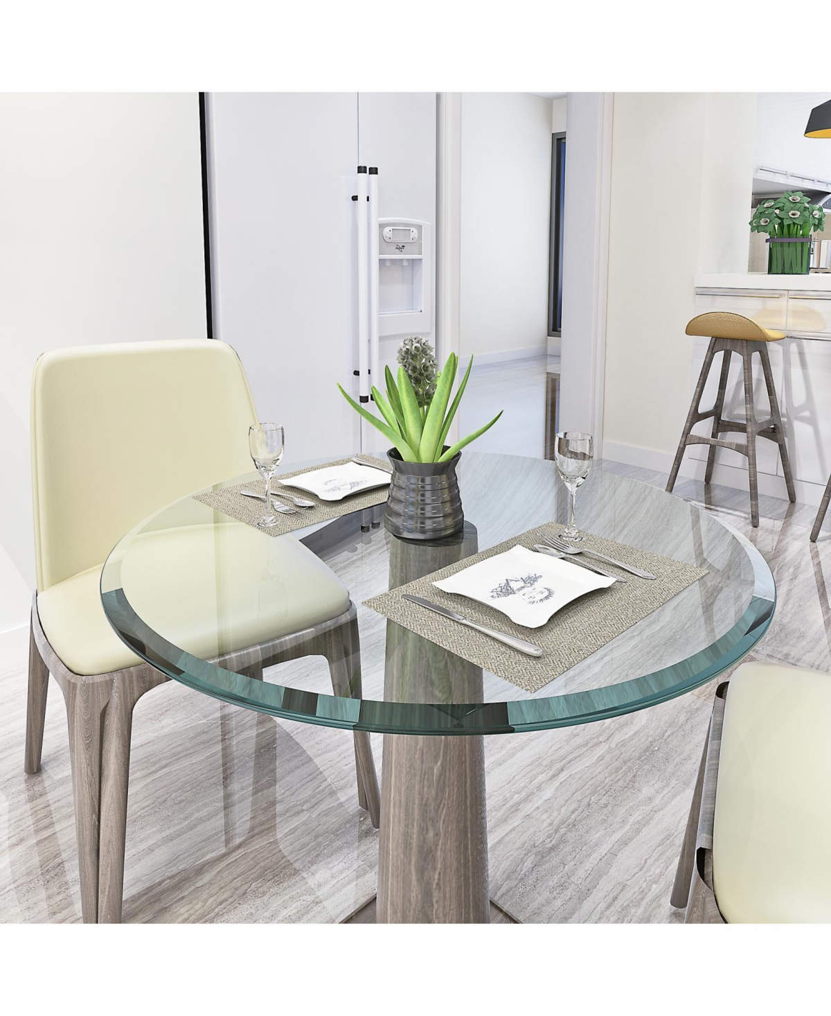 Streamdale Furniture 32" Round Tempered Glass Table Top - 1/2" Thick