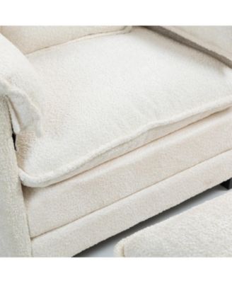 Oversized Boucle Sofa Bed with Ottoman