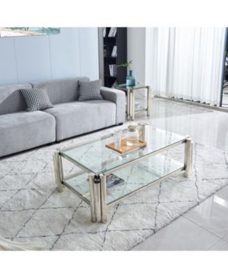C013A-LEG-Silver Stainless Steel coffee table