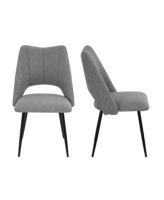 4-Chair Modern Dining Set Metal Legs Grey