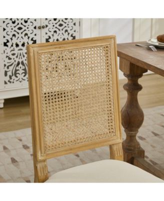  Louis Dining Chairs, Rattan Back, Beige