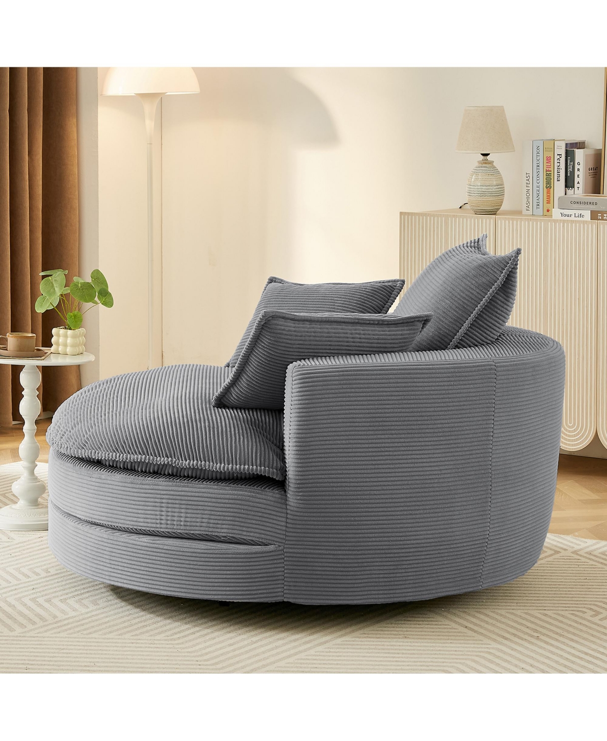 Streamdale Furniture Swivel Barrel Chair with Pillows