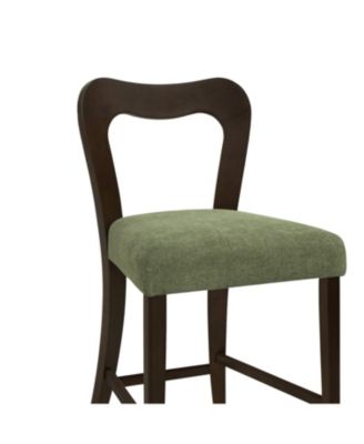 Streamdale Counter Stool Without Arm(dark brown+green) Set of 2