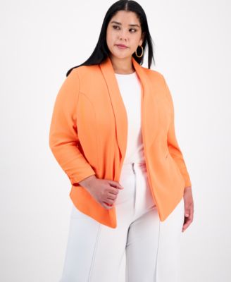 Trendy Plus Size Knit Drape-Front Blazer, Created for Macy's