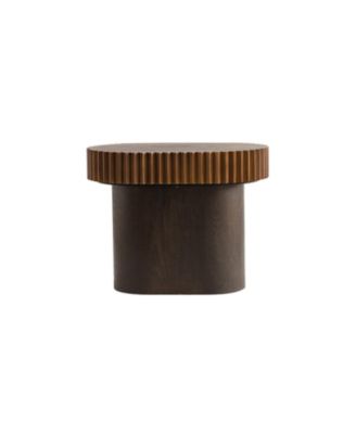 Streamdale Nesting Coffee Table Set - Wave Stripe Edge, Modern Wooden Circle