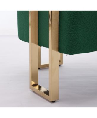 TS Modern Green Teddy Fleece Chair Gold Legs 2PC