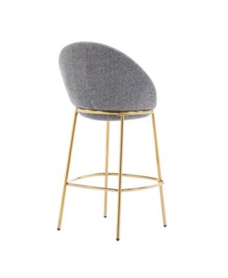  Celano Gold & Gray Upholstered Barstools (Set of 2 )