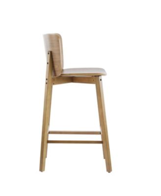 Pari Indoor Wooden Barstool, Walnut Finished, Set of 2
