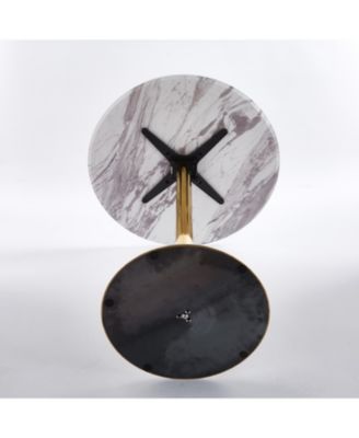 31.5" Golden & White Tulip Bar Table - Round MDF Top